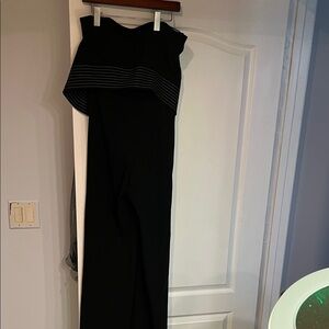 Intermix Black Strapless Jumpsuit with Pleated Waist